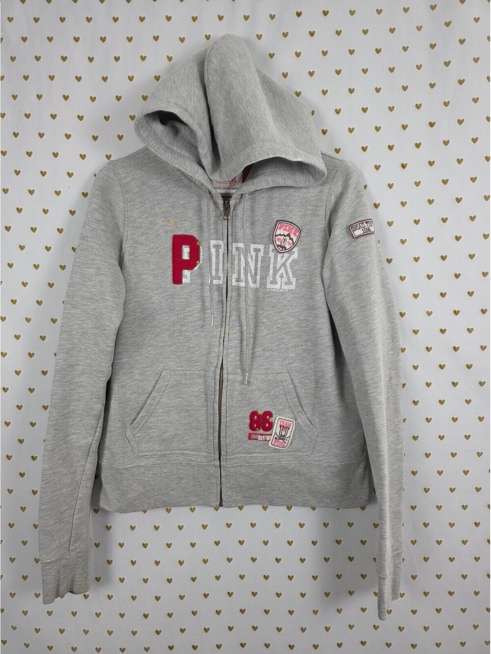 Victorias Secret Pink Road Trip Full zip Vintage y2k Hoodie Jacket Large